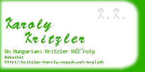 karoly kritzler business card